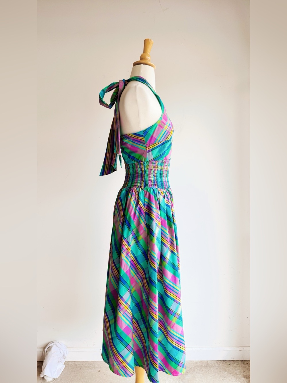 NWT Christopher John Rogers x Target Plaid Bow Back Halter Midi Dress Size 0 - Picture 5 of 8
